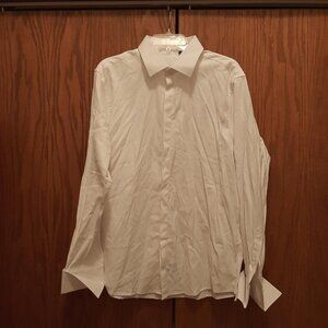NEW ! Design in Italy Men Long Sleeve Button Down Shirt White Size16 1/2(34-35)